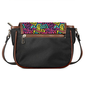 Psychedelic Funky Pattern Print Saddle Bag