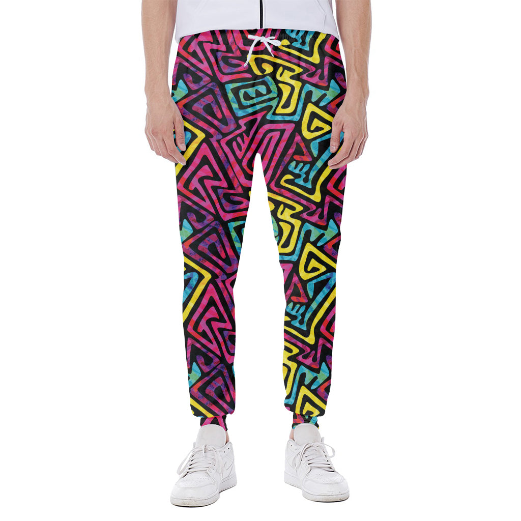 Psychedelic Funky Pattern Print Scuba Joggers