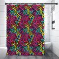 Psychedelic Funky Pattern Print Shower Curtain