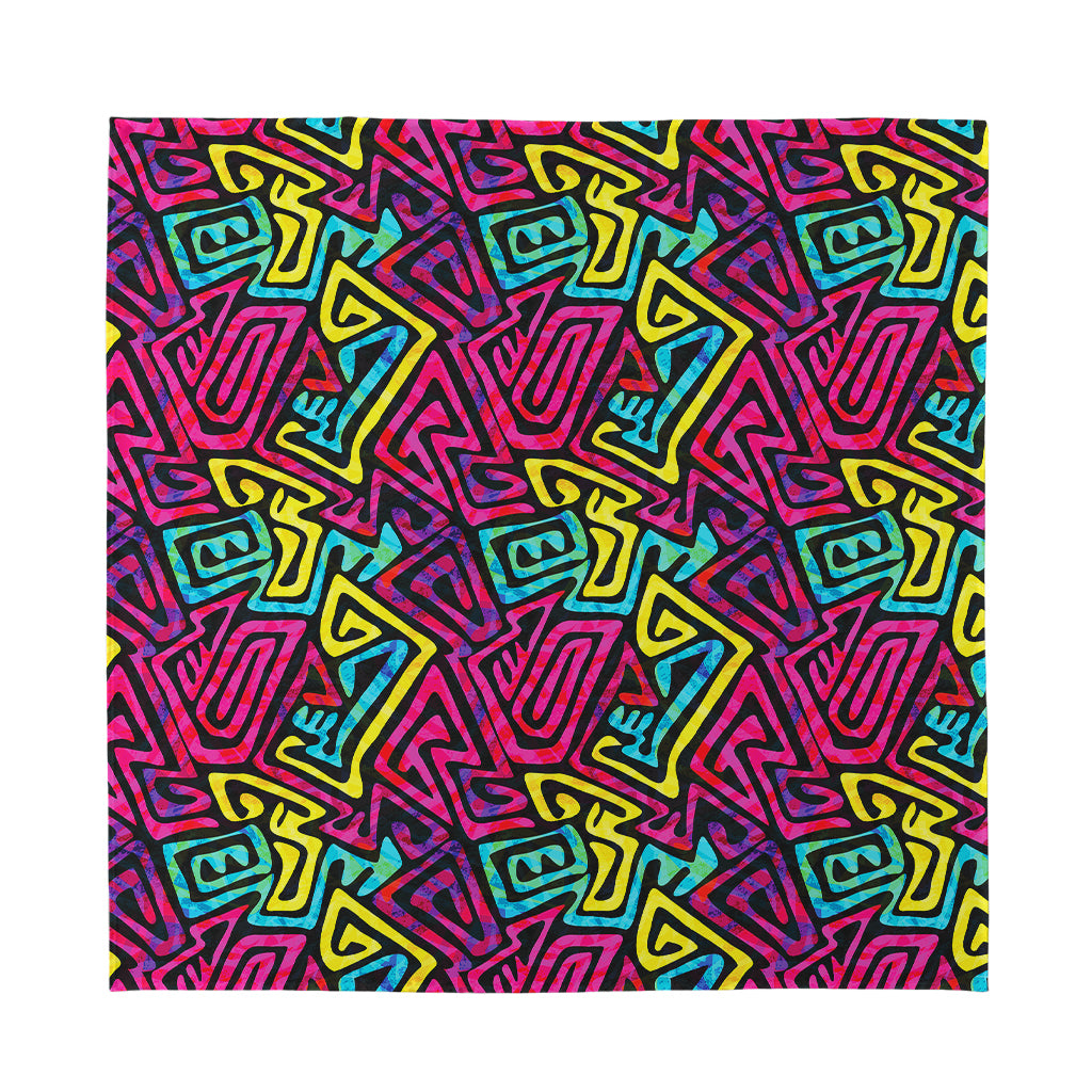 Psychedelic Funky Pattern Print Silk Bandana
