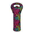 Psychedelic Funky Pattern Print Single Neoprene Wine Tote