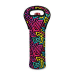 Psychedelic Funky Pattern Print Single Neoprene Wine Tote