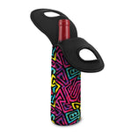 Psychedelic Funky Pattern Print Single Neoprene Wine Tote