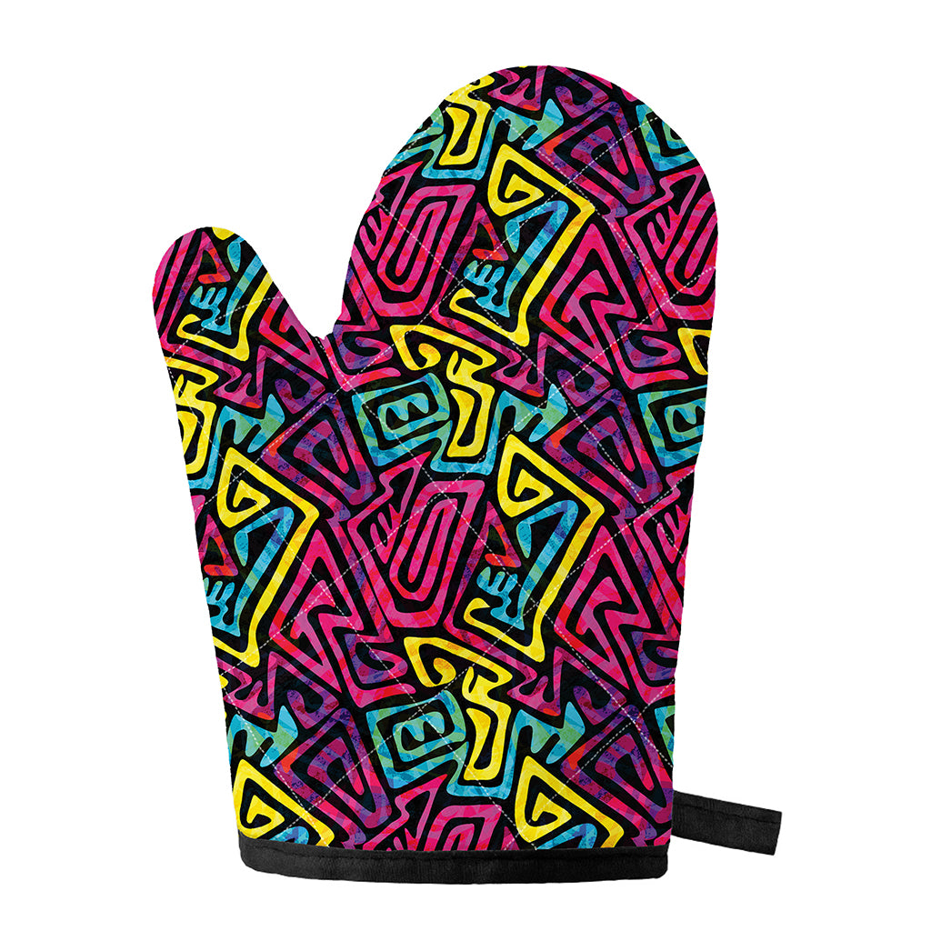 Psychedelic Funky Pattern Print Single Oven Mitt