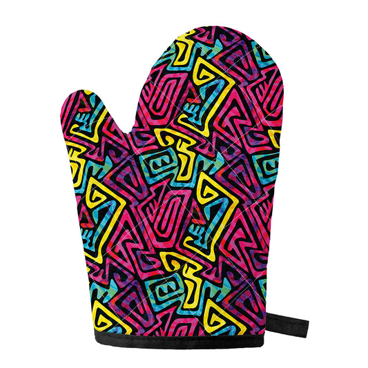 Psychedelic Funky Pattern Print Single Oven Mitt