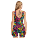 Psychedelic Funky Pattern Print Sleeveless One Piece Swimsuit