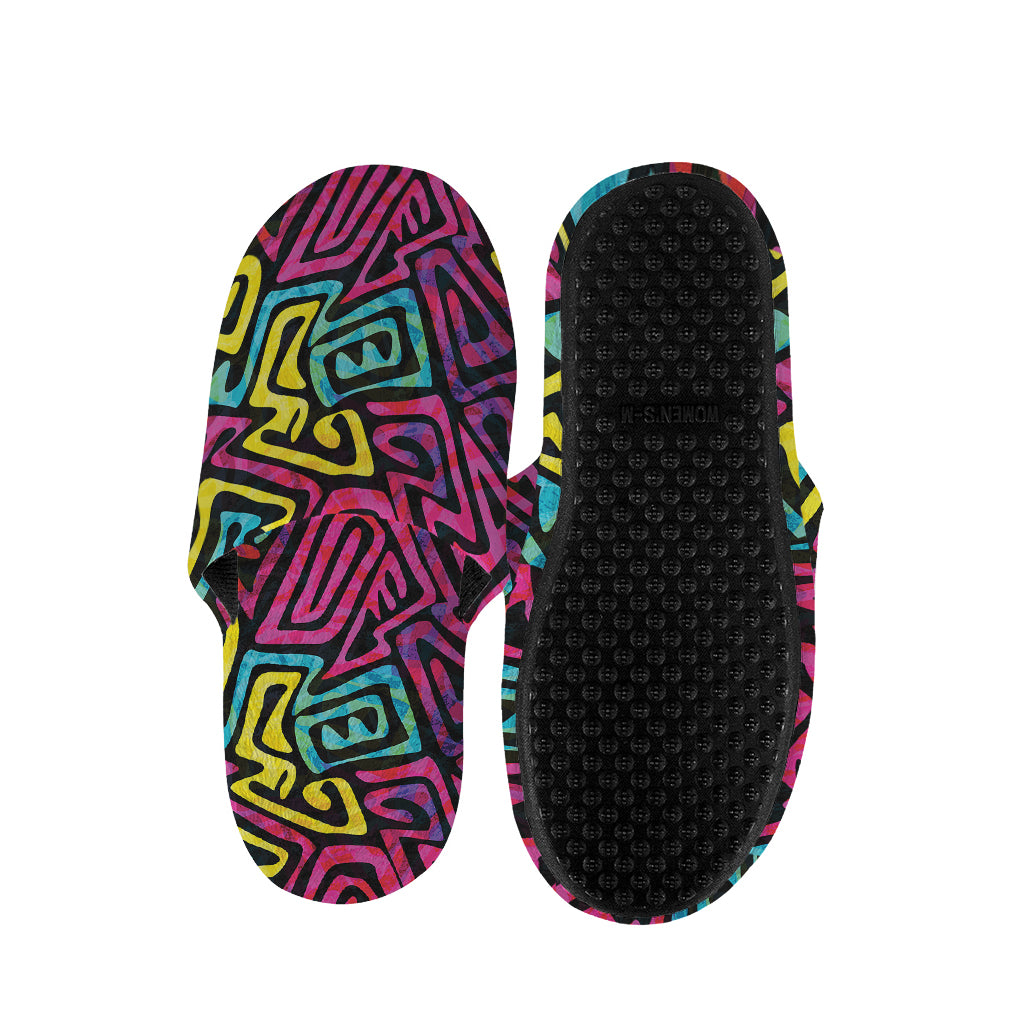 Psychedelic Funky Pattern Print Slippers