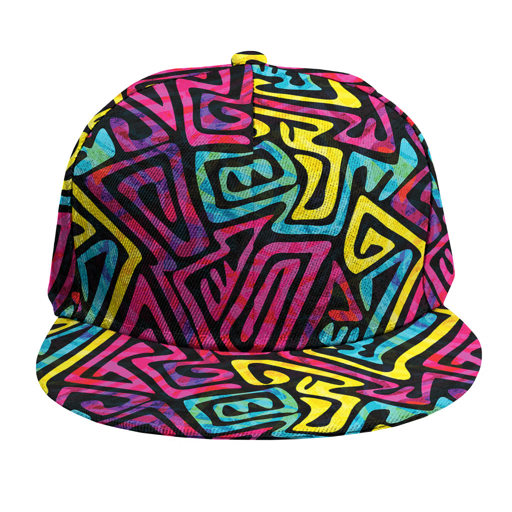Psychedelic Funky Pattern Print Snapback Cap