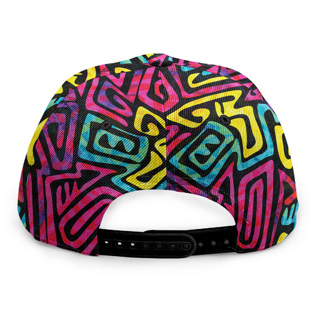 Psychedelic Funky Pattern Print Snapback Cap