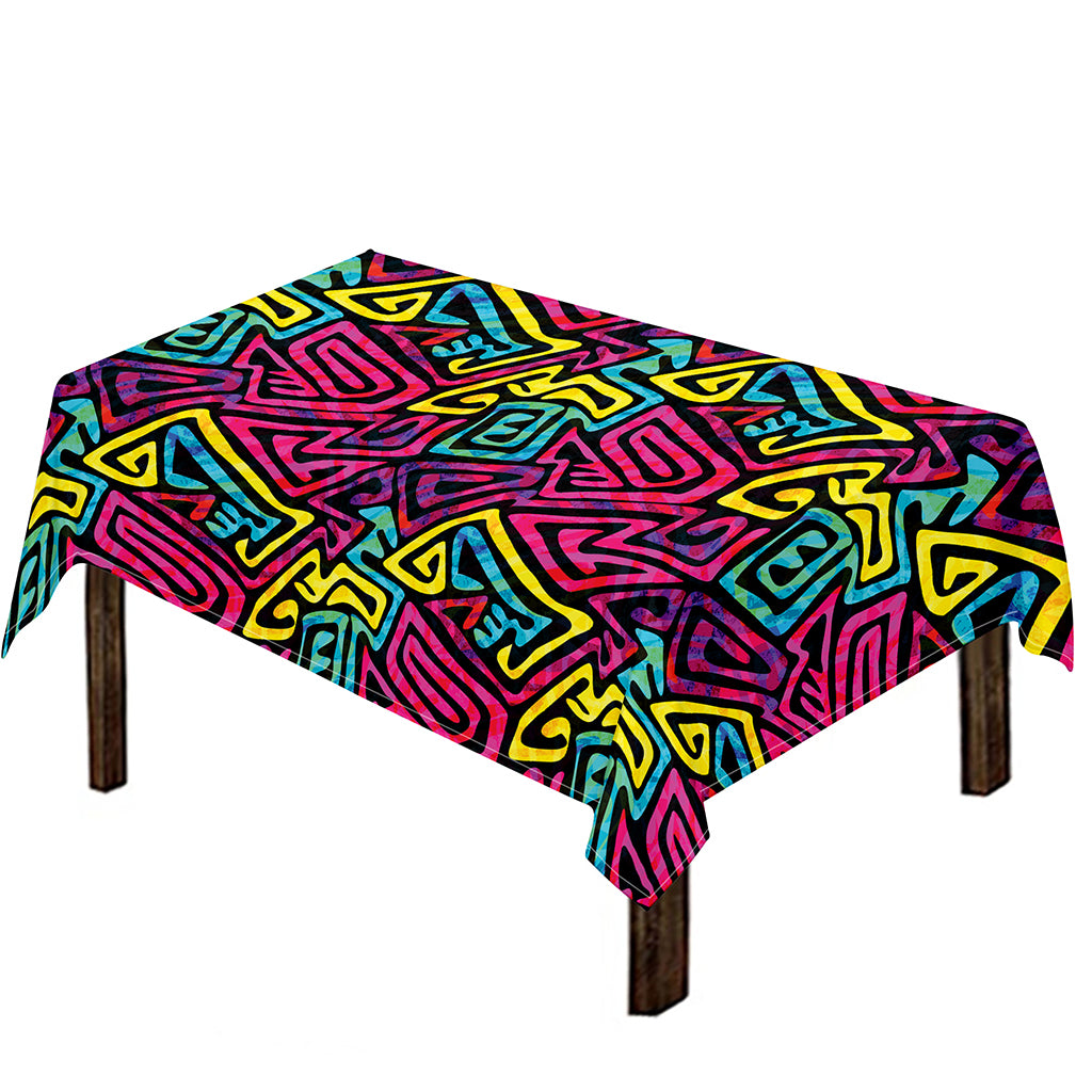 Psychedelic Funky Pattern Print Tablecloth