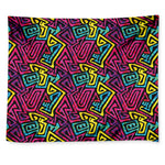 Psychedelic Funky Pattern Print Tapestry