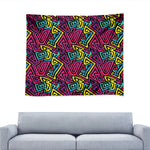 Psychedelic Funky Pattern Print Tapestry