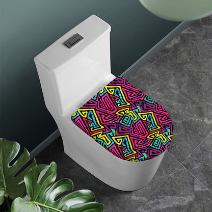 Psychedelic Funky Pattern Print Toilet Lid Cover