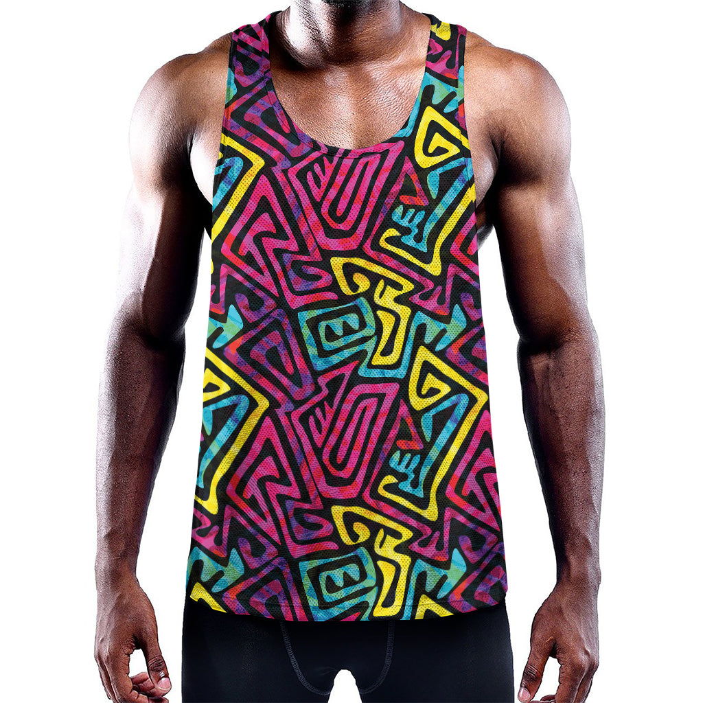 Psychedelic Funky Pattern Print Training Tank Top