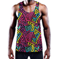 Psychedelic Funky Pattern Print Men's Workout Tank Top