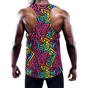 Psychedelic Funky Pattern Print Training Tank Top