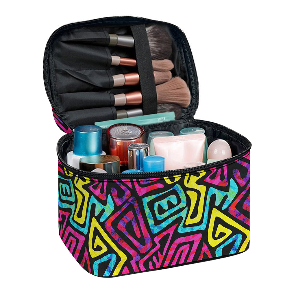 Psychedelic Funky Pattern Print Travel Makeup Bag