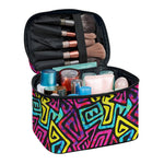 Psychedelic Funky Pattern Print Travel Makeup Bag