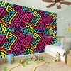 Psychedelic Funky Pattern Print Wall Sticker