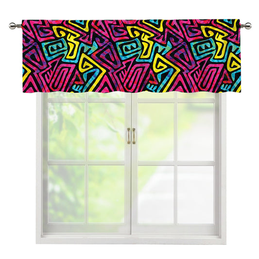 Psychedelic Funky Pattern Print Window Valance