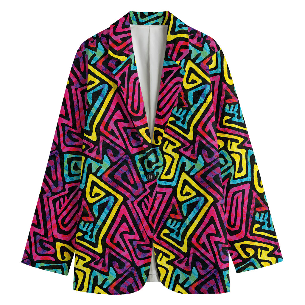 Psychedelic Funky Pattern Print Women's Blazer