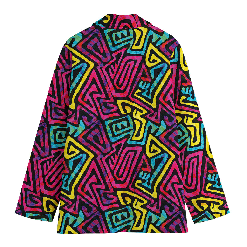 Psychedelic Funky Pattern Print Women's Blazer