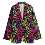 Psychedelic Funky Pattern Print Women's Cotton Blazer