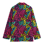 Psychedelic Funky Pattern Print Women's Cotton Blazer