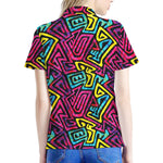 Psychedelic Funky Pattern Print Women's Polo Shirt