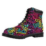 Psychedelic Funky Pattern Print Work Boots