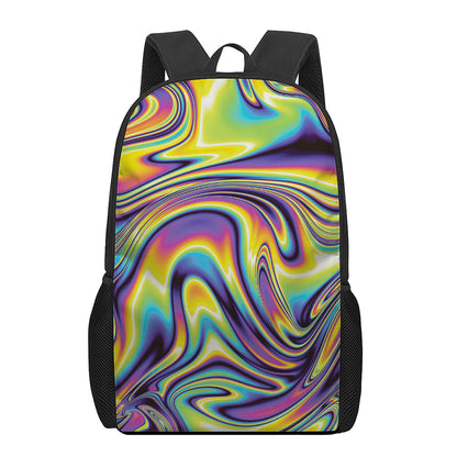 Psychedelic Gradient Print 17 Inch Backpack