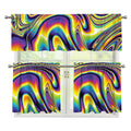 Psychedelic Gradient Print 3 Piece Kitchen Curtains