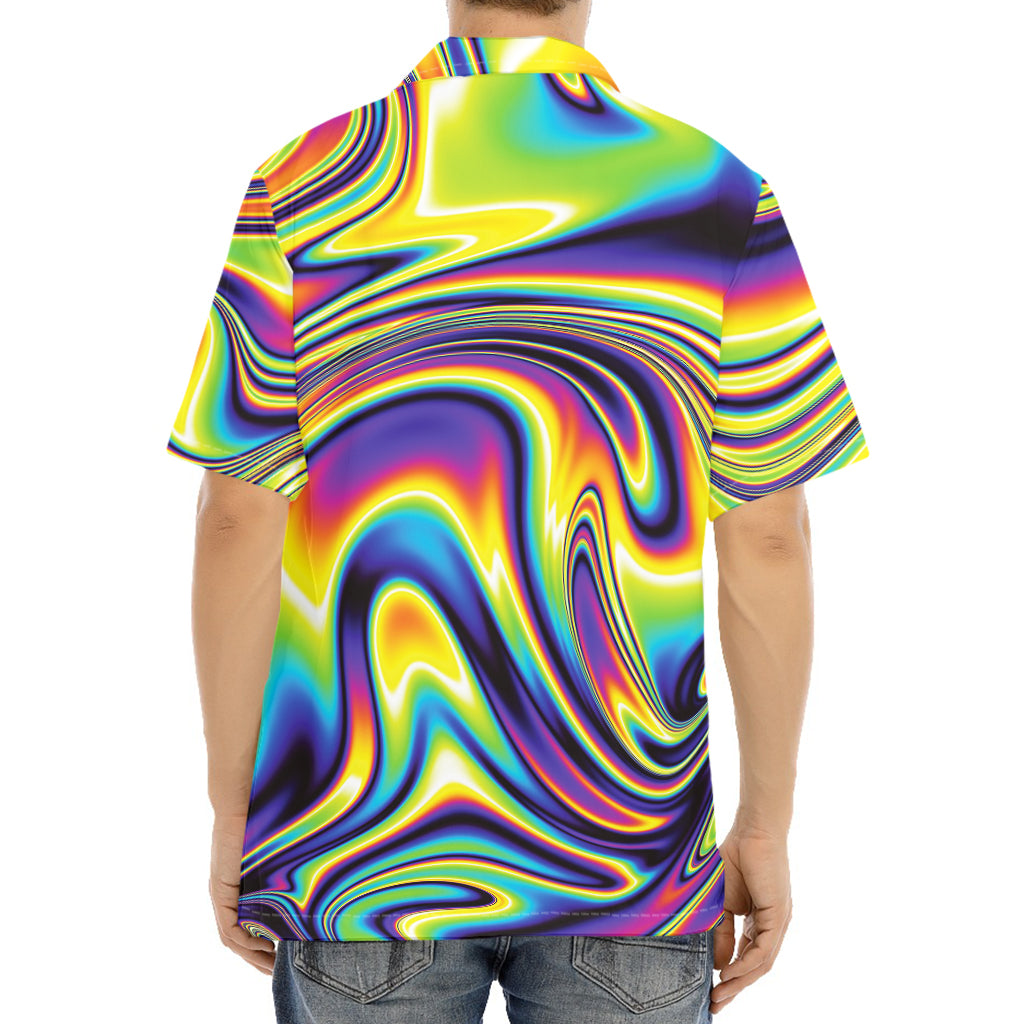 Psychedelic Gradient Print Aloha Shirt