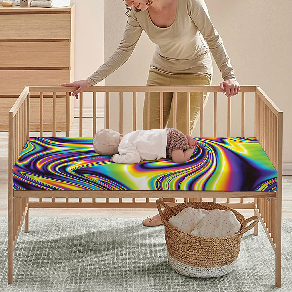Psychedelic Gradient Print Baby Crib Sheet