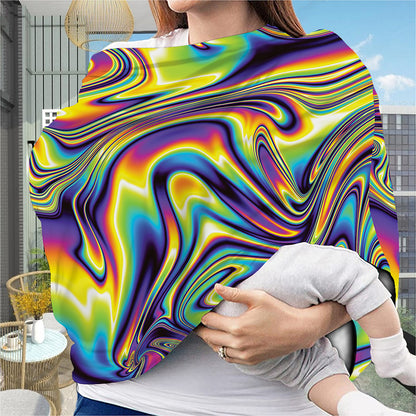 Psychedelic Gradient Print Baby Seat Cover