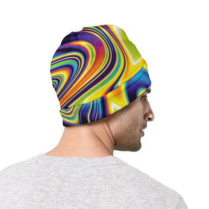 Psychedelic Gradient Print Beanie