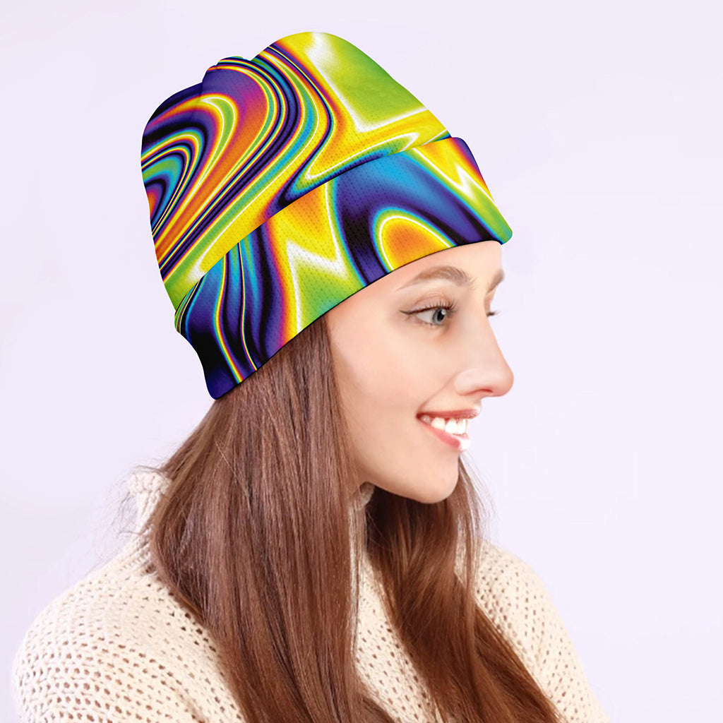 Psychedelic Gradient Print Beanie