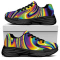 Psychedelic Gradient Print Black Chunky Shoes