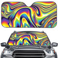 Psychedelic Gradient Print Car Windshield Sun Shade