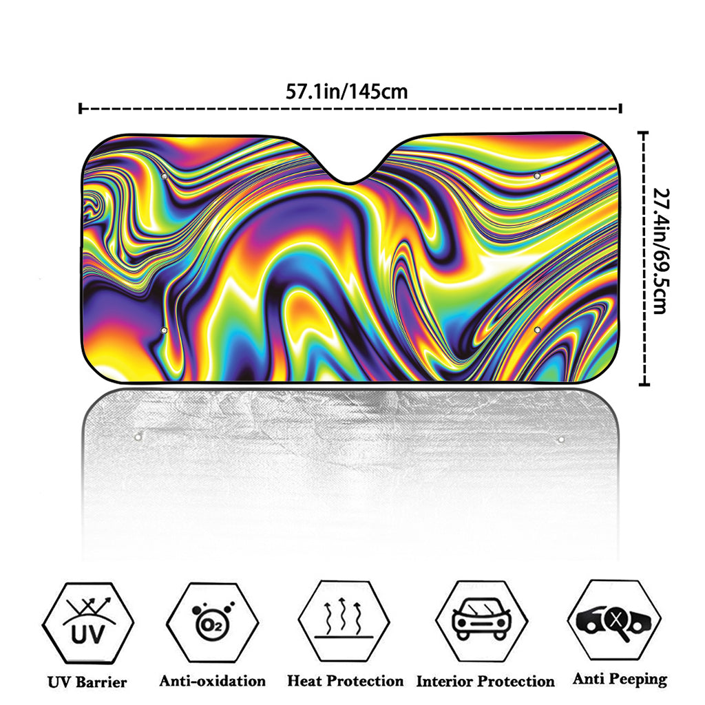 Psychedelic Gradient Print Car Windshield Sun Shade