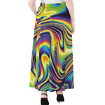 Psychedelic Gradient Print Chiffon Maxi Skirt
