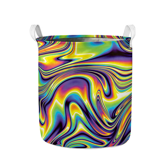 Psychedelic Gradient Print Collapsible Laundry Basket