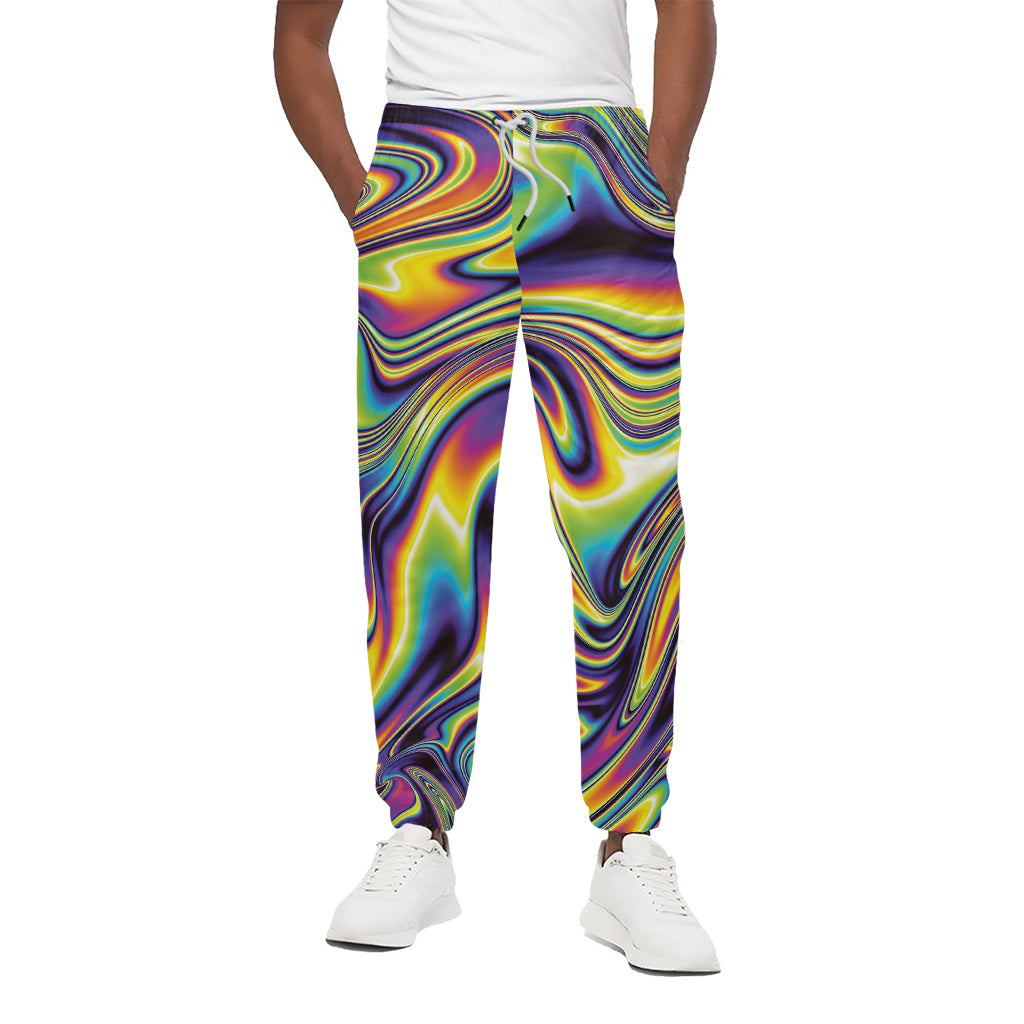 Psychedelic Gradient Print Cotton Pants