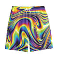 Psychedelic Gradient Print Cotton Shorts