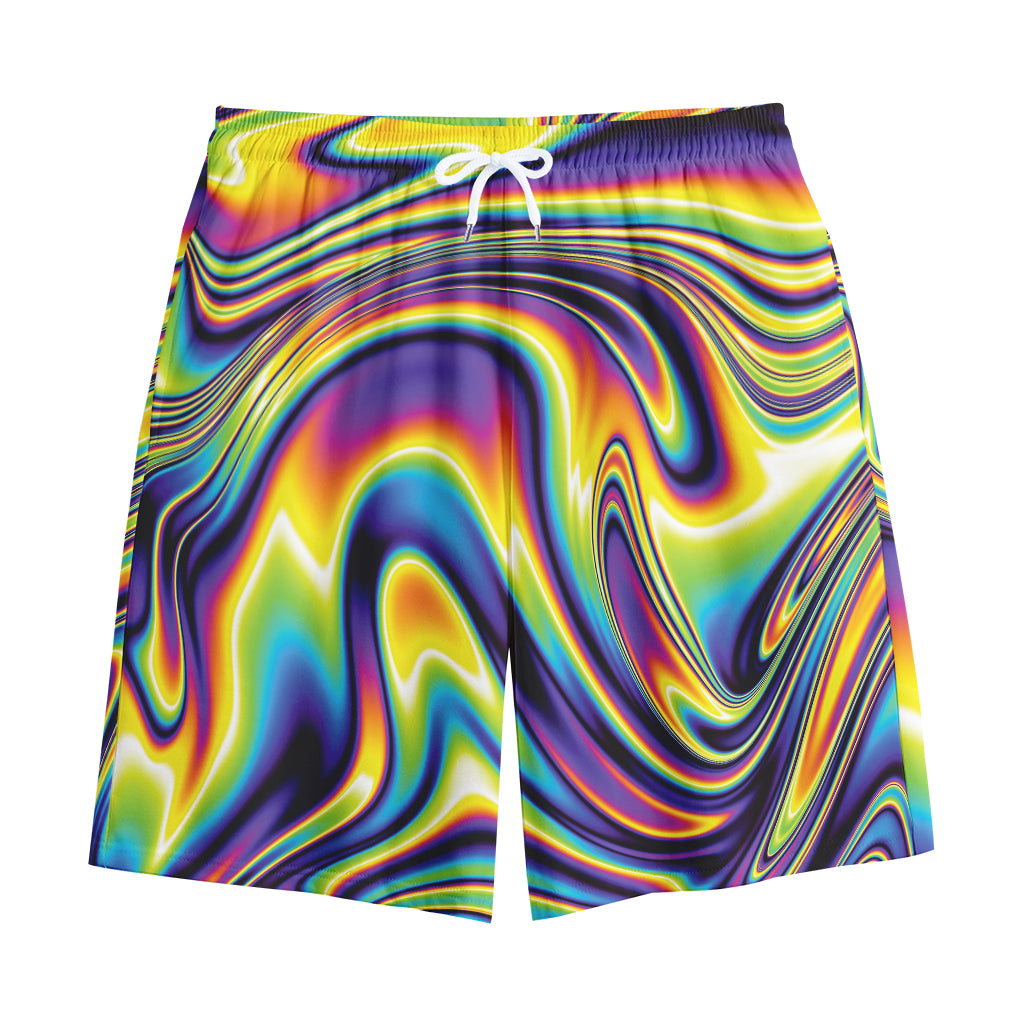 Psychedelic Gradient Print Cotton Shorts