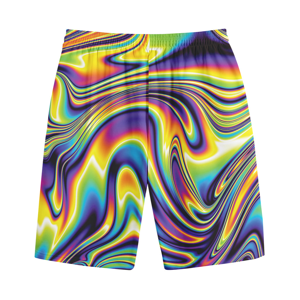 Psychedelic Gradient Print Cotton Shorts
