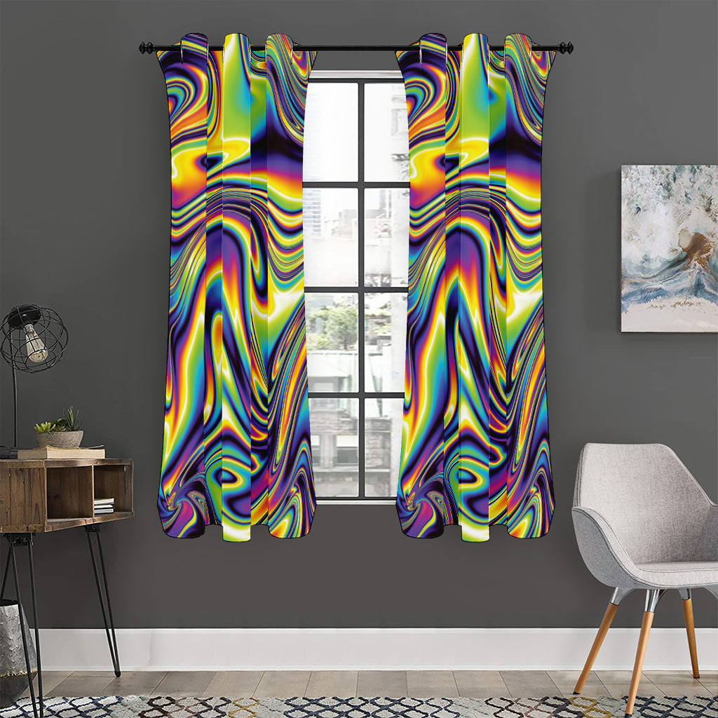 Psychedelic Gradient Print Curtain
