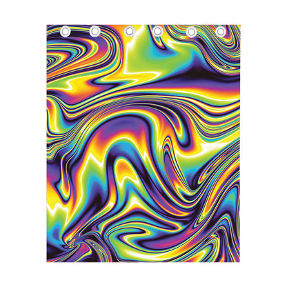 Psychedelic Gradient Print Curtain