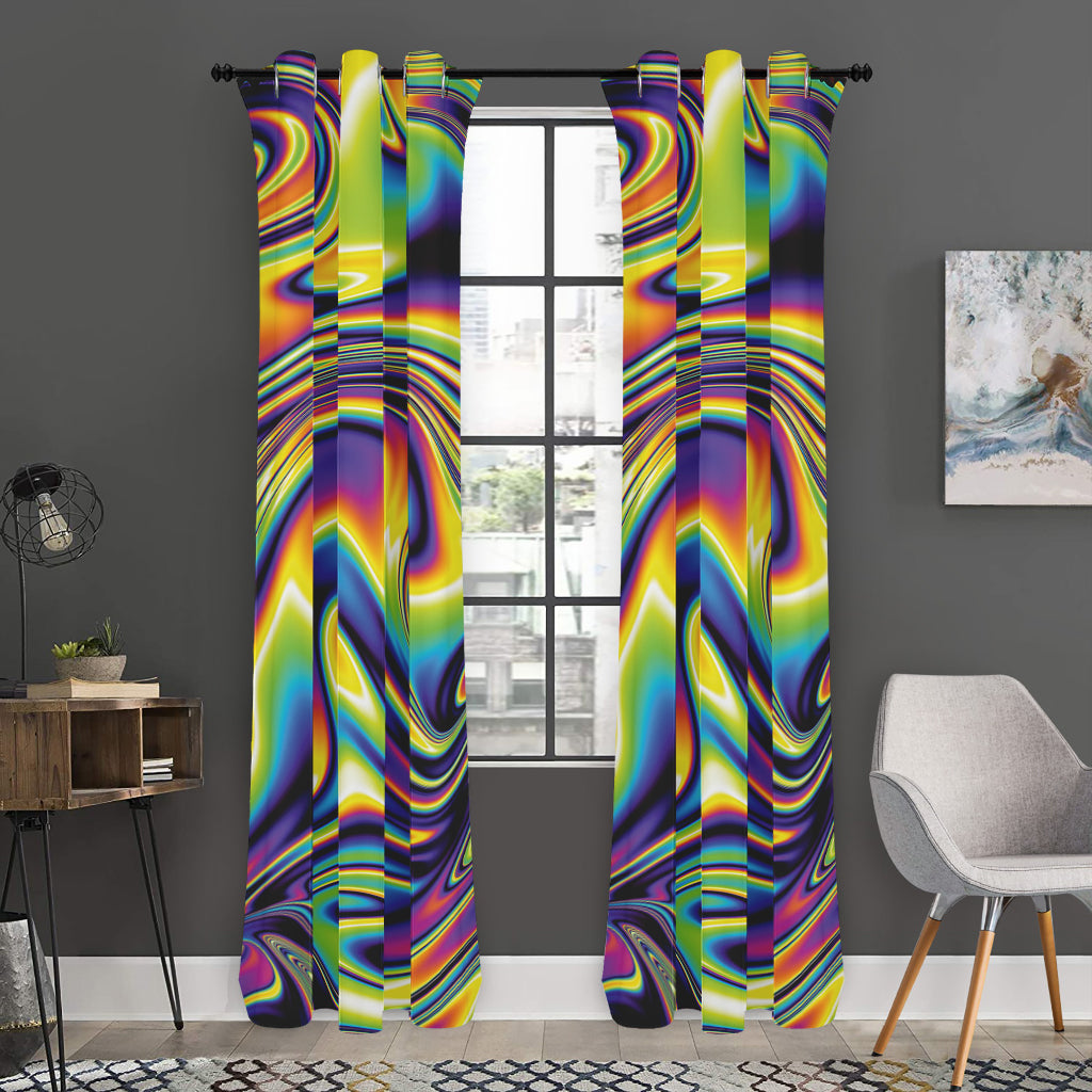 Psychedelic Gradient Print Curtain