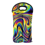 Psychedelic Gradient Print Double Neoprene Wine Tote